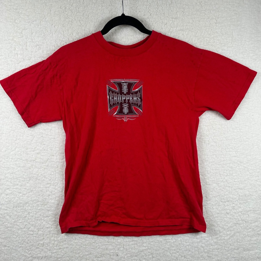 West Coast Choppers Jesse James Red Graphic T-Shirt Mens XS/S 16/18 Y2K Biker